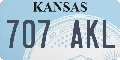 KS license plate 707AKL