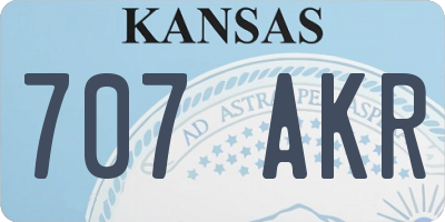 KS license plate 707AKR