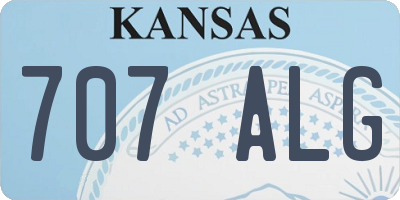 KS license plate 707ALG