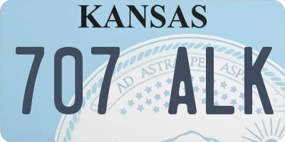 KS license plate 707ALK