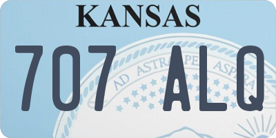 KS license plate 707ALQ