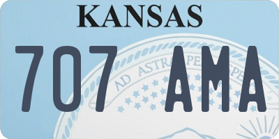 KS license plate 707AMA