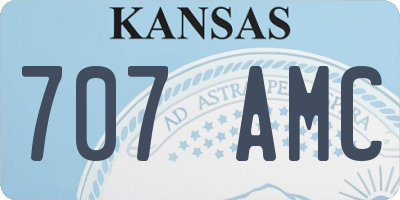 KS license plate 707AMC