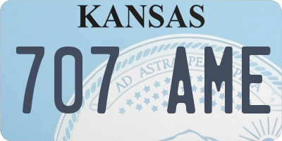 KS license plate 707AME