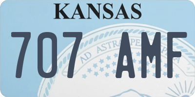 KS license plate 707AMF