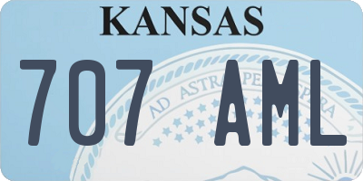 KS license plate 707AML