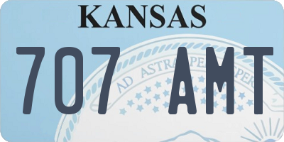 KS license plate 707AMT