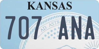 KS license plate 707ANA
