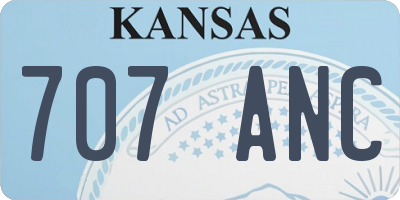 KS license plate 707ANC