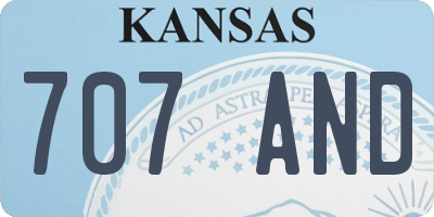 KS license plate 707AND