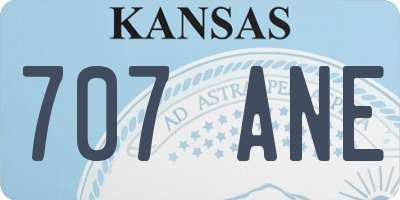 KS license plate 707ANE