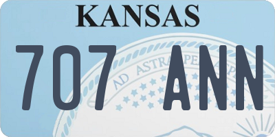 KS license plate 707ANN