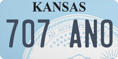 KS license plate 707ANO
