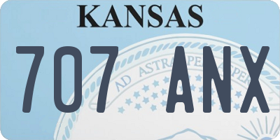 KS license plate 707ANX