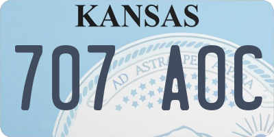 KS license plate 707AOC