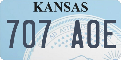 KS license plate 707AOE