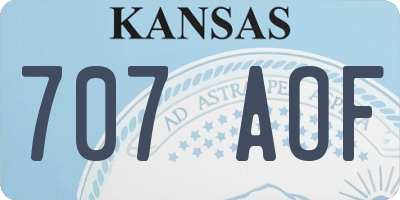 KS license plate 707AOF