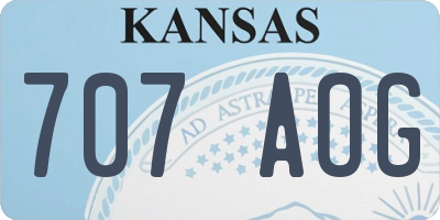KS license plate 707AOG