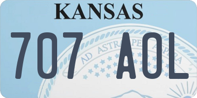 KS license plate 707AOL