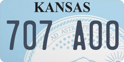 KS license plate 707AOO