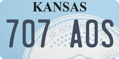 KS license plate 707AOS