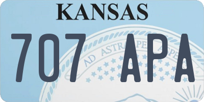 KS license plate 707APA