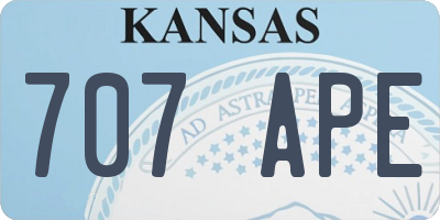 KS license plate 707APE