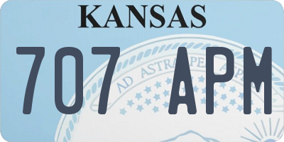 KS license plate 707APM