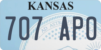 KS license plate 707APO