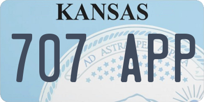 KS license plate 707APP