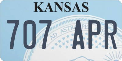 KS license plate 707APR