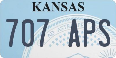 KS license plate 707APS
