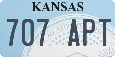 KS license plate 707APT