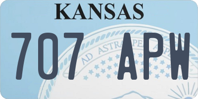 KS license plate 707APW