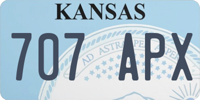 KS license plate 707APX