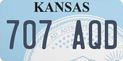 KS license plate 707AQD
