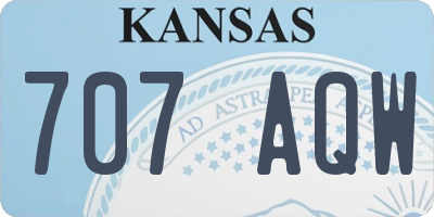 KS license plate 707AQW