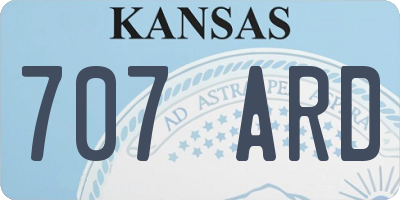 KS license plate 707ARD