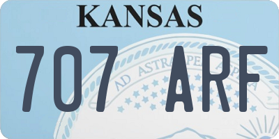 KS license plate 707ARF