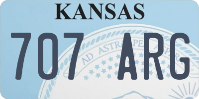 KS license plate 707ARG