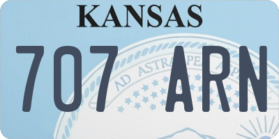 KS license plate 707ARN