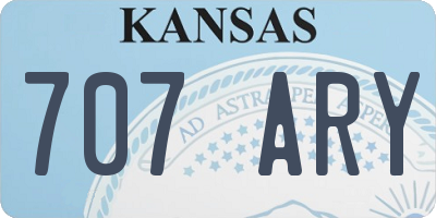 KS license plate 707ARY