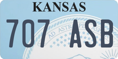 KS license plate 707ASB