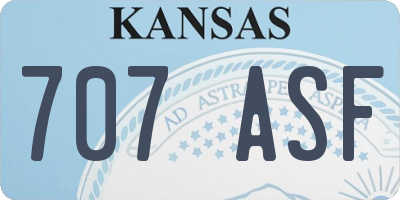 KS license plate 707ASF