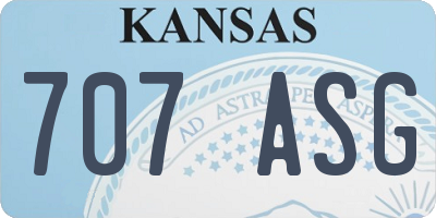 KS license plate 707ASG