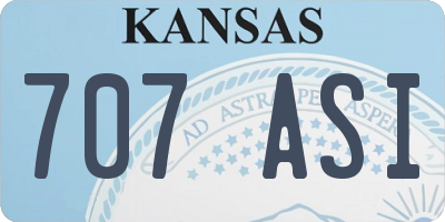KS license plate 707ASI
