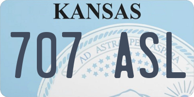 KS license plate 707ASL