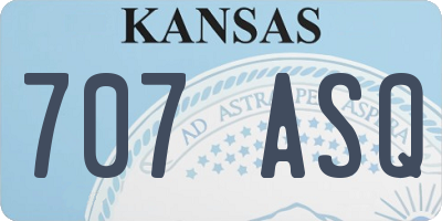KS license plate 707ASQ