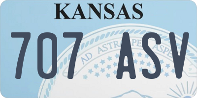 KS license plate 707ASV
