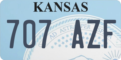 KS license plate 707AZF
